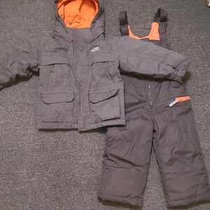 The North Face Charcoal and Orange Winter Set